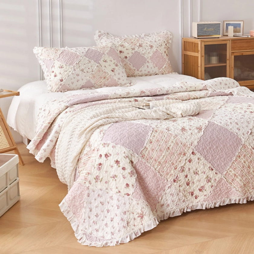 ClassicQuilts Sarah Rose Cotton Coverlet Set | Temple & Webster