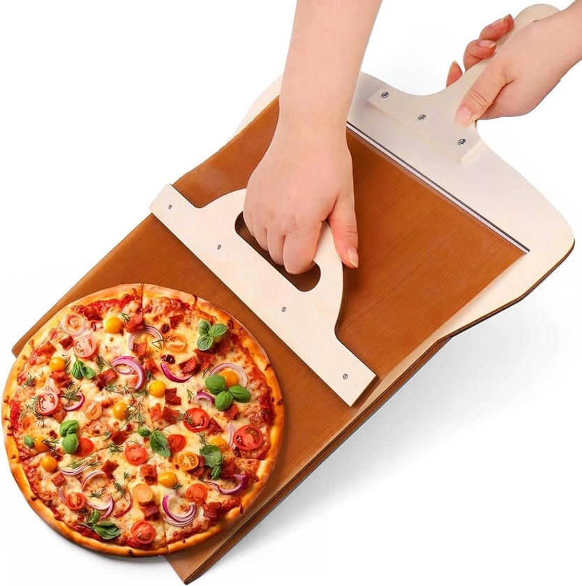 iccttoo Sliding Pizza Peel, The Pizza pan That Transfers Pizza Perfectl, Pizza Tray with Handle, Pizza Plate for Indoor & Outdoor Ovens 58 * 30cm(11inch) : Amazon.co.uk: Home & Kitchen