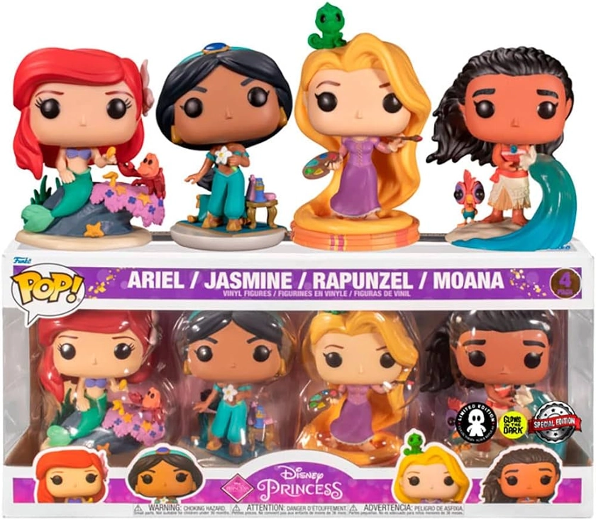 Funko Pop! Disney Princess - Ultimate Princess Glow 4-Pack : Amazon.fr: Jeux et Jouets