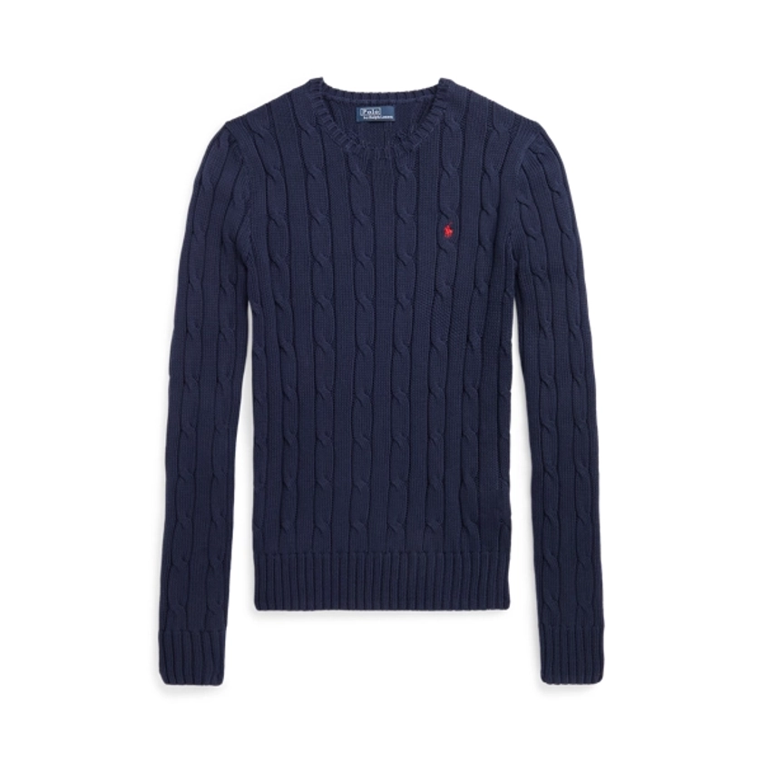 Cable-Knit Cotton Crewneck Jumper for Women | Ralph Lauren® UK