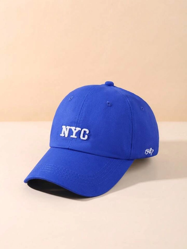 1pc Ladies' NEW YORK Embroidered Fashion Vintage Baseball Cap, Adjustable Size