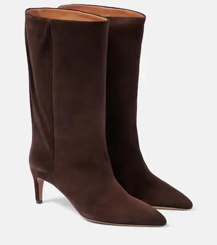 Stiletto suede knee-high boots in brown - Paris Texas | Mytheresa