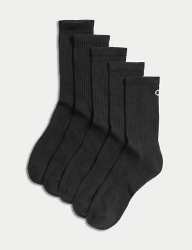 5pk Cotton Rich Cushioned Crew Socks | Goodmove | M&S