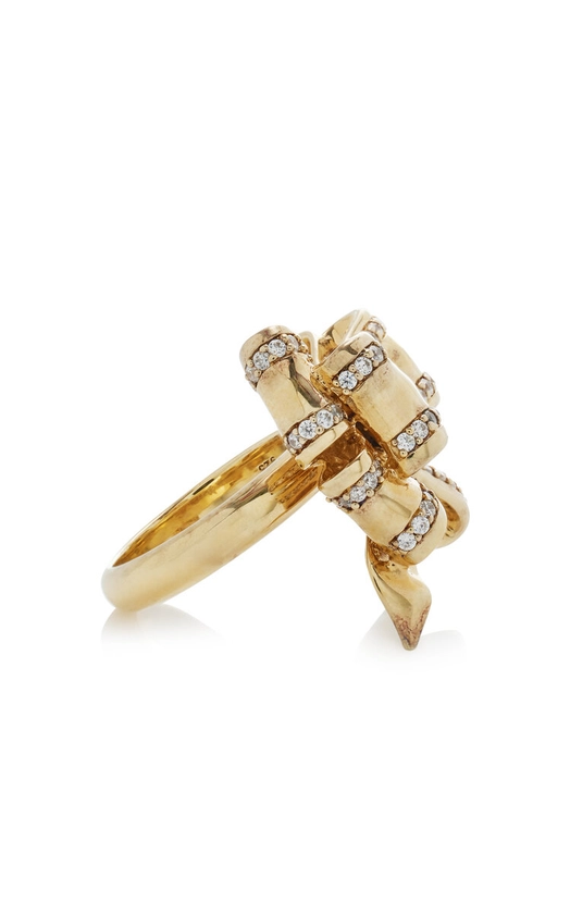Golden Bow Diamond Ring