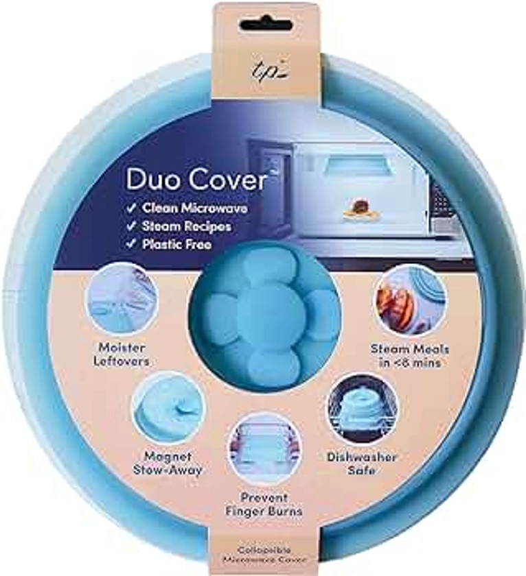 3-in-1: Collapsible Magnetic Microwave Cover. MoistureLock™ for Moist Leftovers. Plastic-Free. Protects Finger Burns | BPA-Free Silicone | Dishwasher-Safe | Duo Cover | 11"