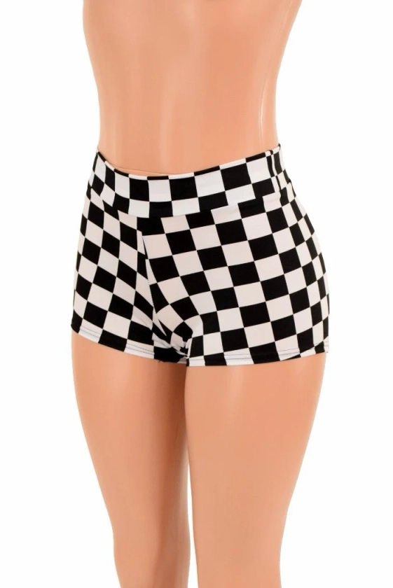 Checkered Mid Rise Shorts