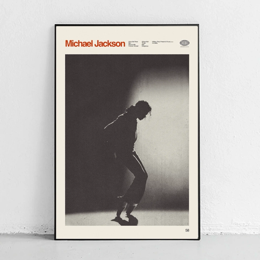 michael jackson Poster Midcentury Modern art