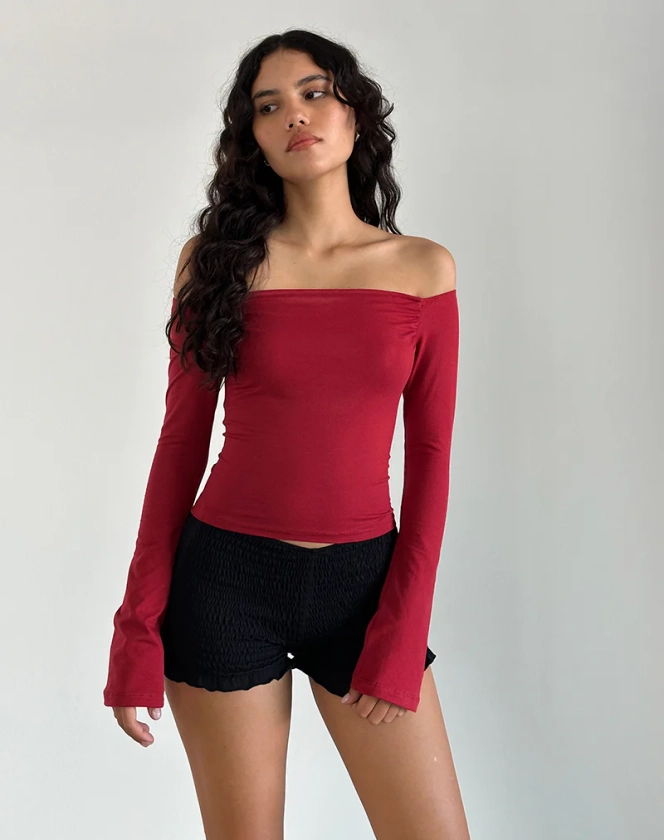 Korby Long Sleeve Top in Adrenaline Red