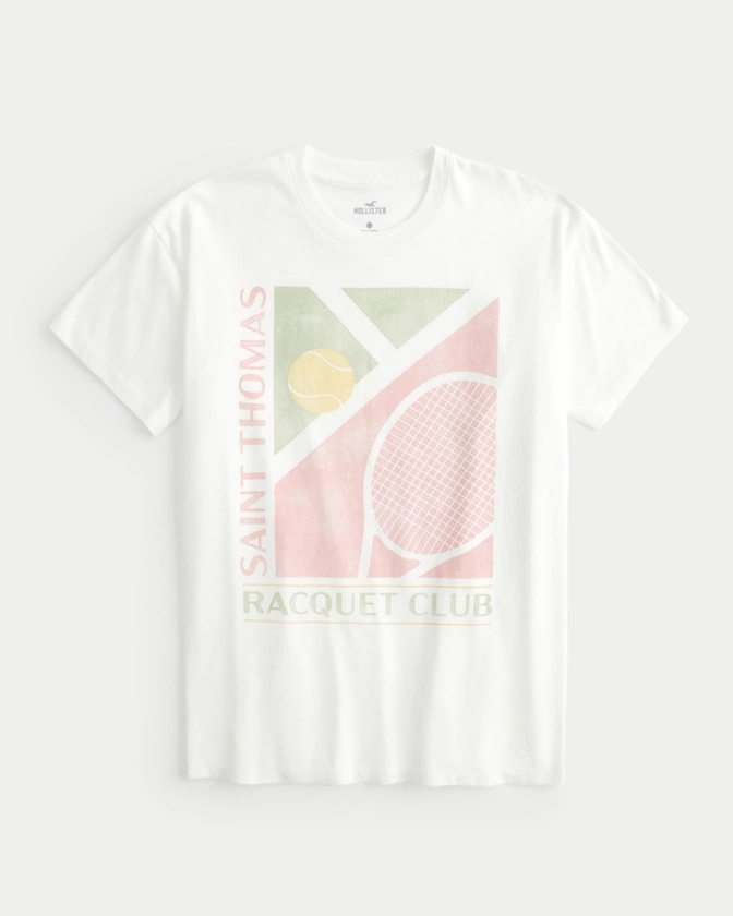 Women's Oversized Saint Thomas Racquet Club Graphic Tee | Women's Tops | HollisterCo.com