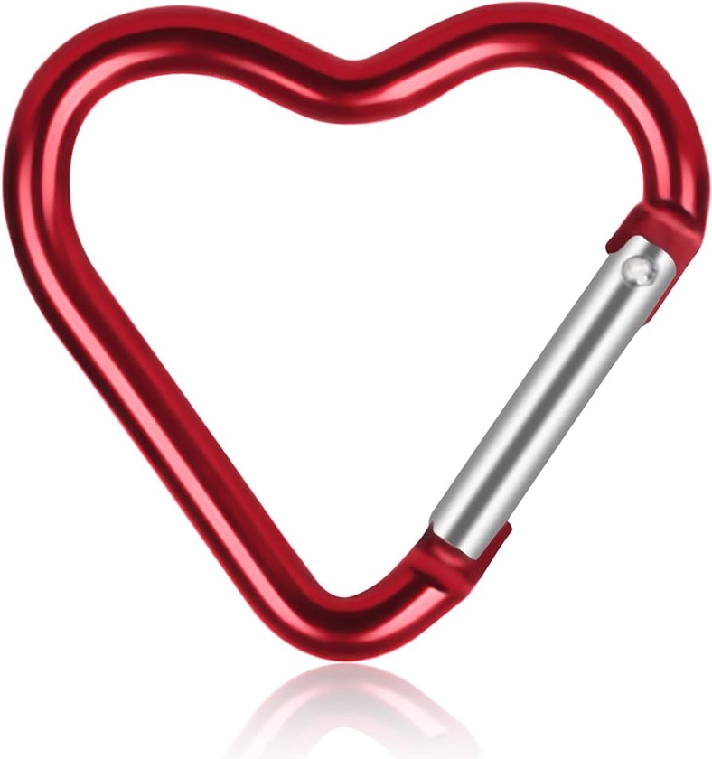 Carabiner Clip, Heart Shaped Buckle Aluminum Alloy Safety Clip Camping Hanging Buckle Water Bottle Chain Clip Climbing Clips Hammock Carabiner for Outdoor Hiking (Red) : Amazon.co.uk: Sports & Outdoors