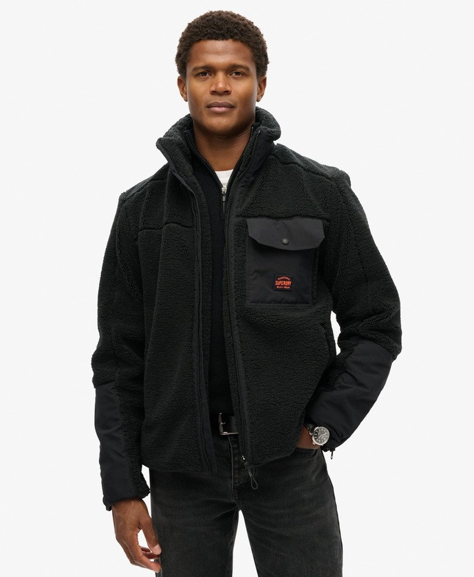 Noir Veste hybride en peau lainée Expedition - pour Homme | Superdry FR