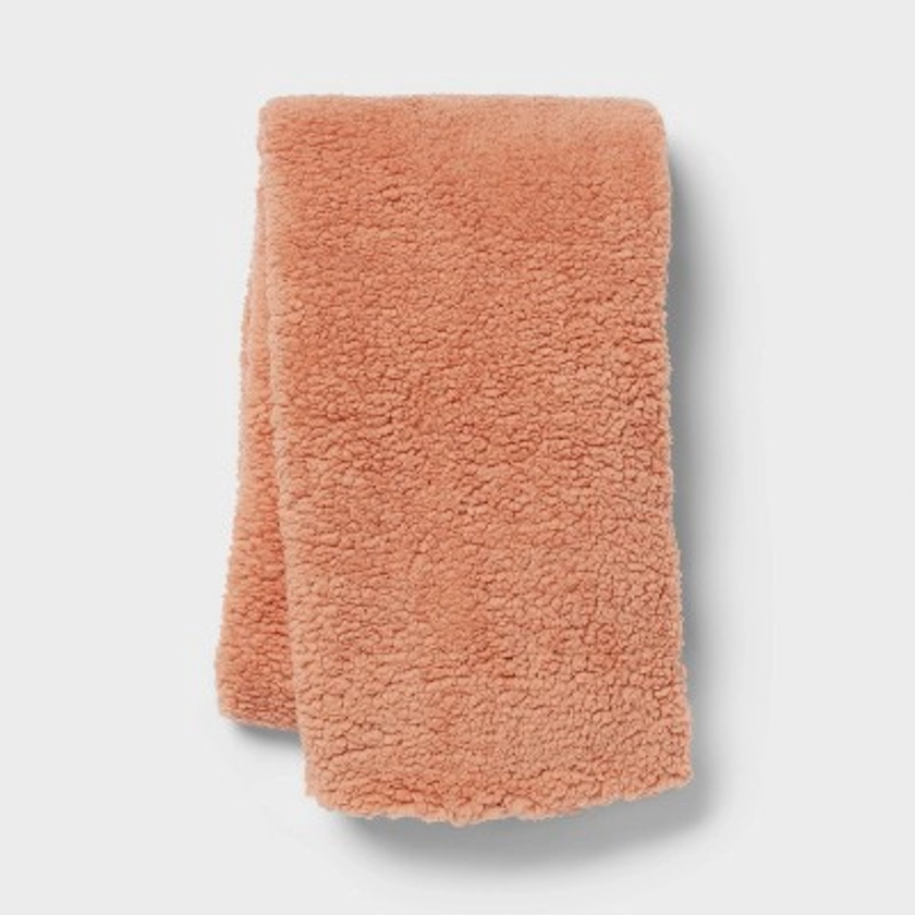 Faux Shearling Body Pillow Cover Rust - Room Essentials™