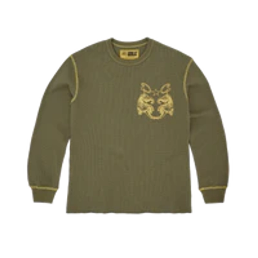 TIGER CONTRAST WAFFLE LONGSLEEVE [KHAKI]