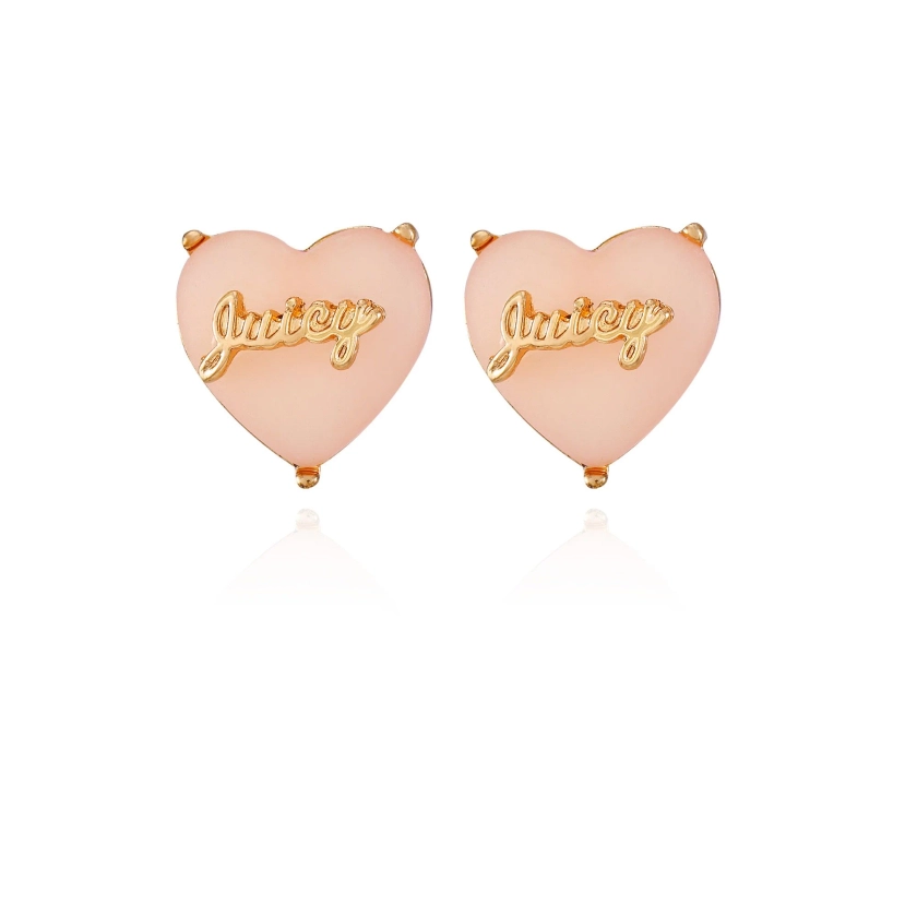 Heart Button Earrings