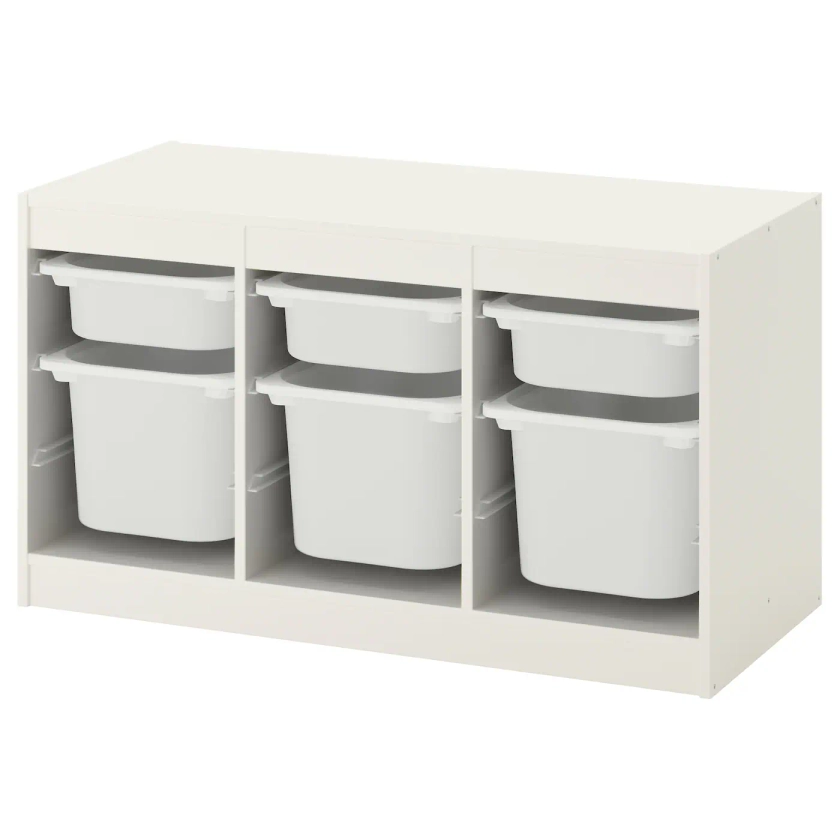 TROFAST storage combination with boxes, white/white, 39x173/8x22" - IKEA