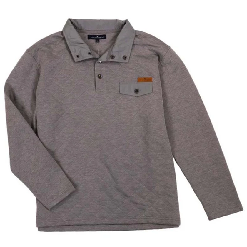 Men's Quilted Pullover in Ash Grey