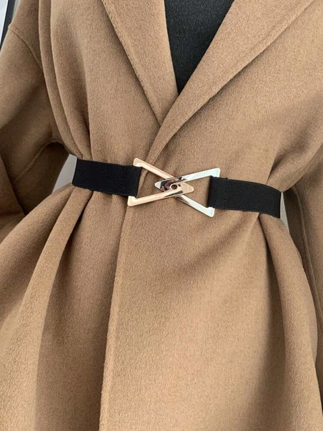 1 pièce Ceinture de mode élastique pour femmes avec boucle symétrique élégante