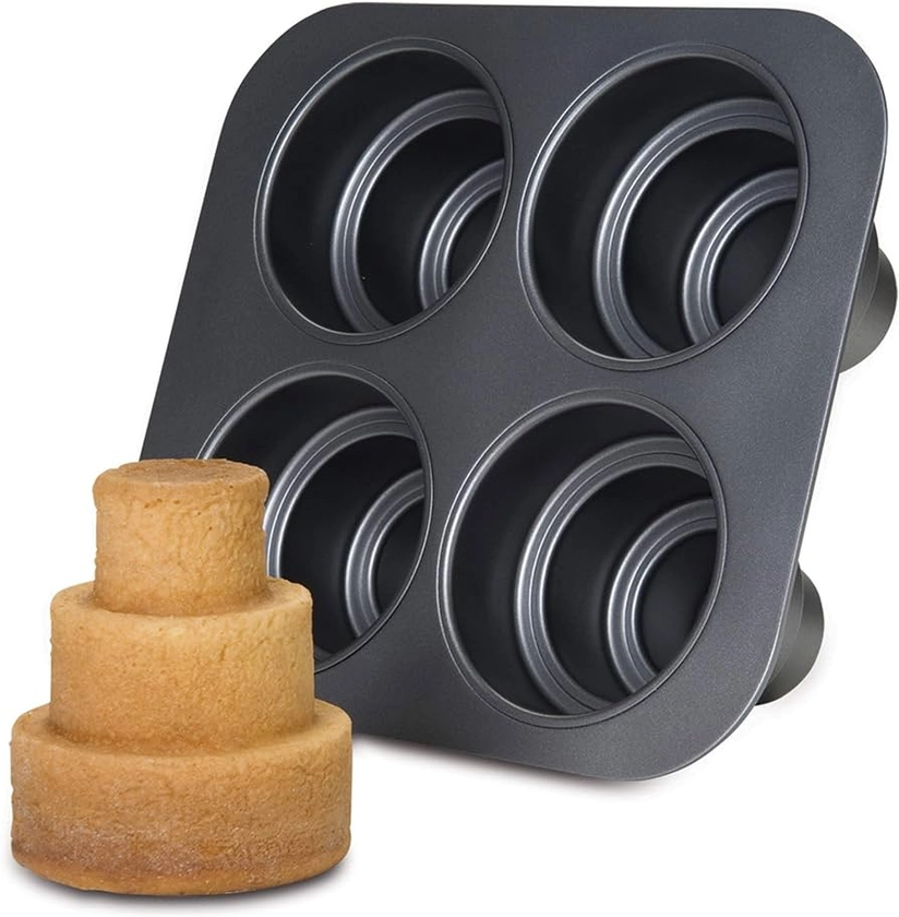 Chicago Metallic Multi Tier Cake Pan, Grey, 27 x 24.5 x 12 cm : Amazon.co.uk: Home & Kitchen