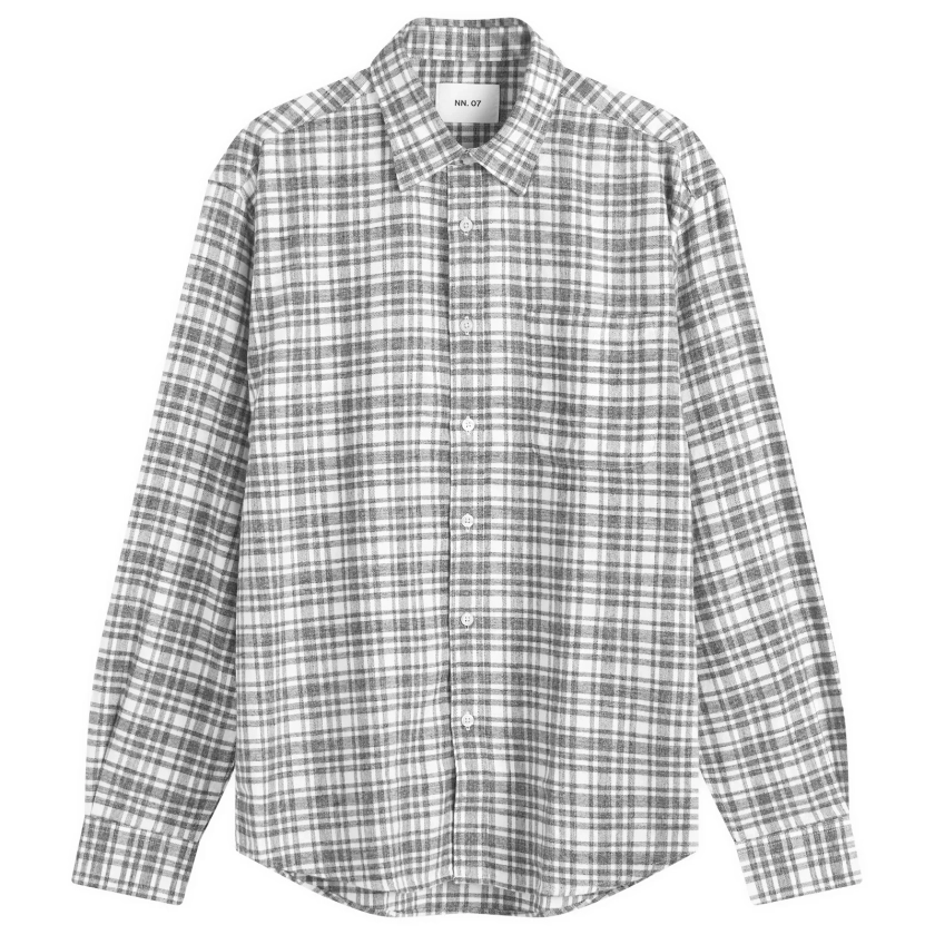 NN07 Deon Flannel Shirt Grey Check | END. (GB)