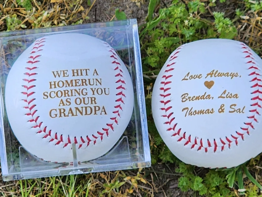 Custom Grandpa Fathers Day Baseball Gift Personalized Baseball for Grandpa First Father's Day Gift from Grandson or Granddaughter