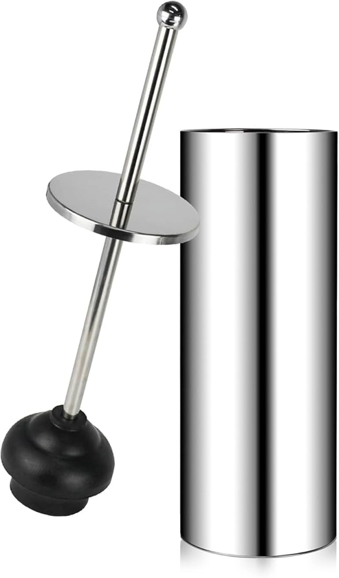 DOWRY Toilet Plunger with Holder for Bathroom,Powerful Efficient Force Suction Cup,Heavy Duty, Quick Dry