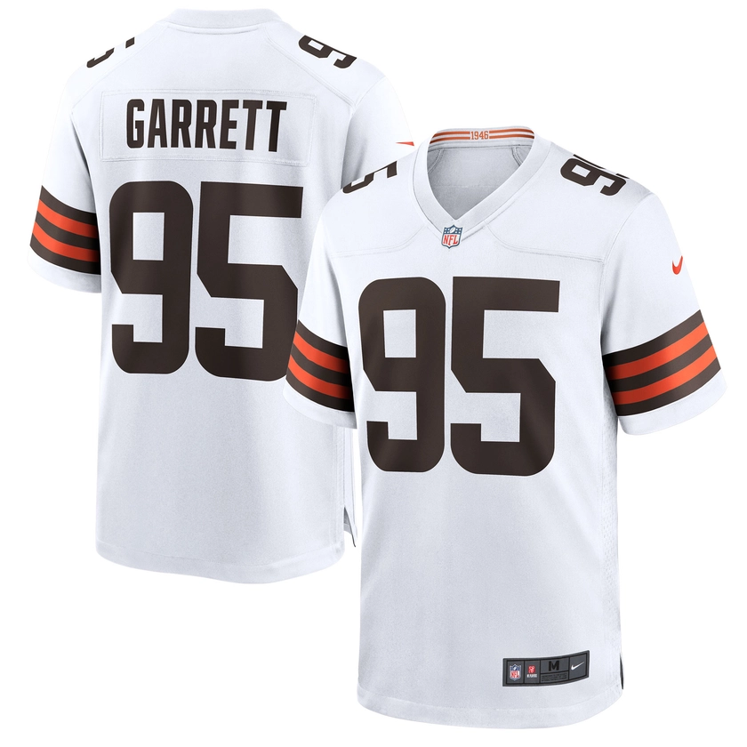 Cleveland Browns Nike Game Road Jersey - White - Myles Garrett - Mens