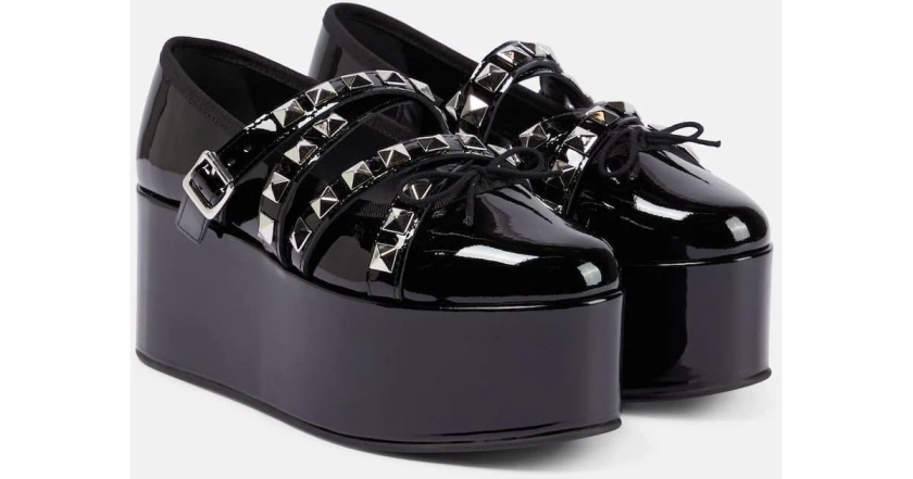 Noir Kei Ninomiya Black X Repetto Studded Platform Flats