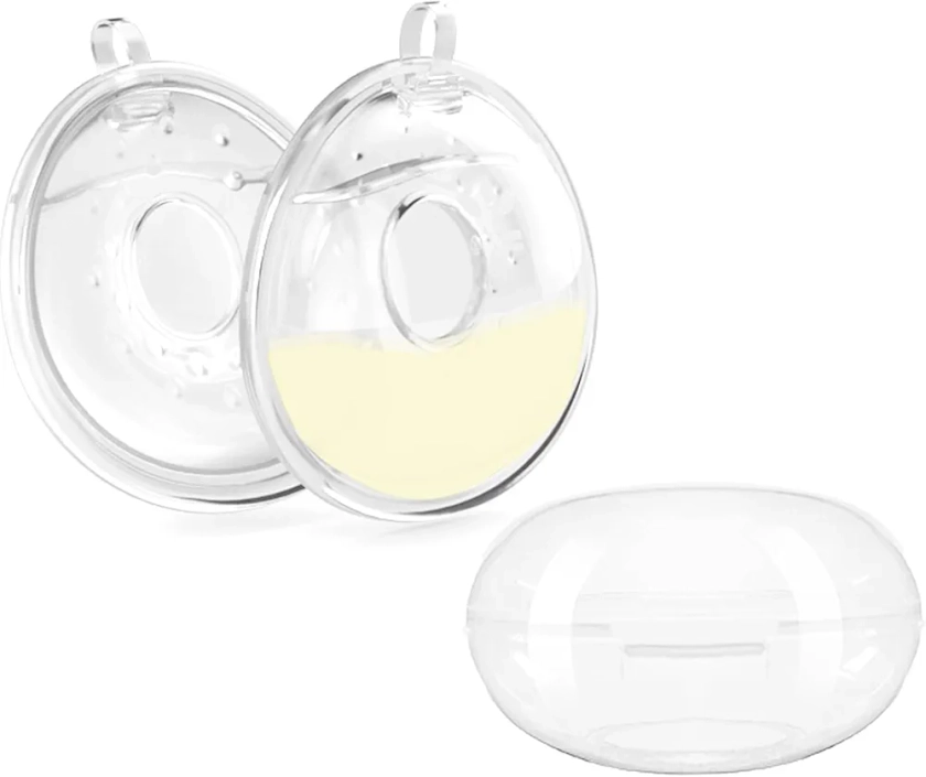 Coupelles Recueile Lait Maternel 100ml Coquille de Lait Maternel- 2 pieces en Silicone - Coquille d'Allaitement Avec Boite de Rangement