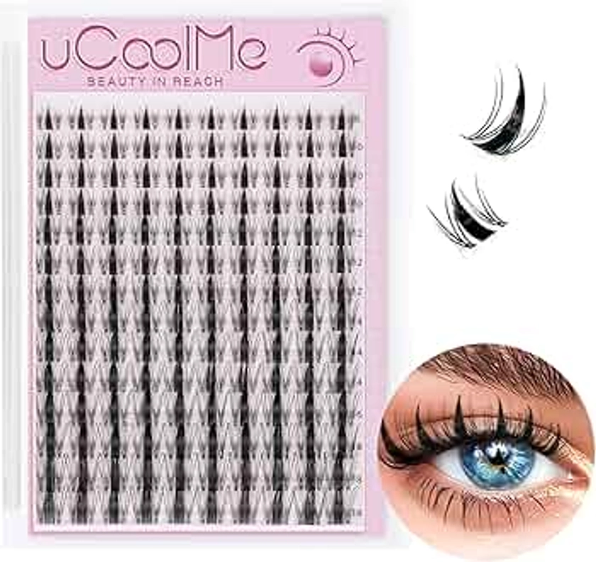 Fairy Lash Clusters 8-18mm False Eyelashes Clusters - WideSpan Eyelash Clusters Wet-Look Manga DIY Lash Extensions - Individual Fake Eyelashes Clusters Lash Clusters with Invisible Lash Band