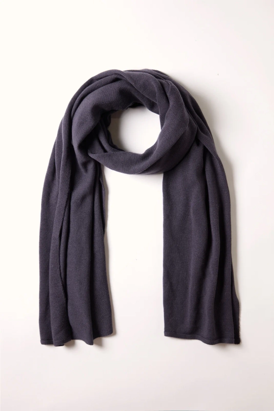 Lora Navy Knit Scarf | Elka Collective