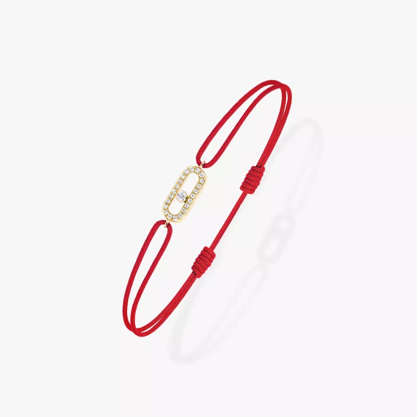 Bracelet Diamant Cordon Rouge en Or Jaune Move Uno | Messika 13211-YG