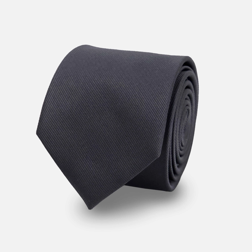 Grosgrain Solid Charcoal Tie | Silk Ties | Tie Bar