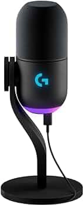 Logitech G Yeti GX Microphone Gaming RVB Dynamique avec LIGHTSYNC, USB prêt à l’Emploi pour Streaming, supercardioïde, pour PC/Mac - Noir