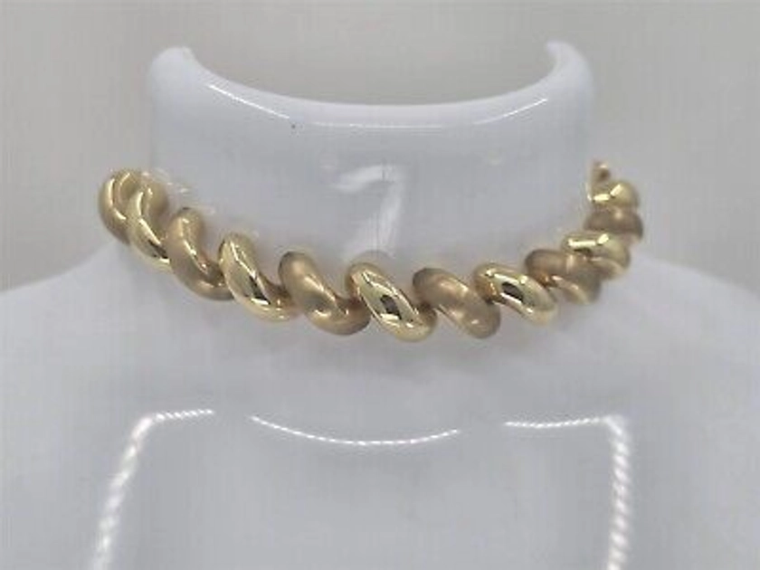 Vintage 14KY High Polish and Brushed San Marco Bracelet 7"