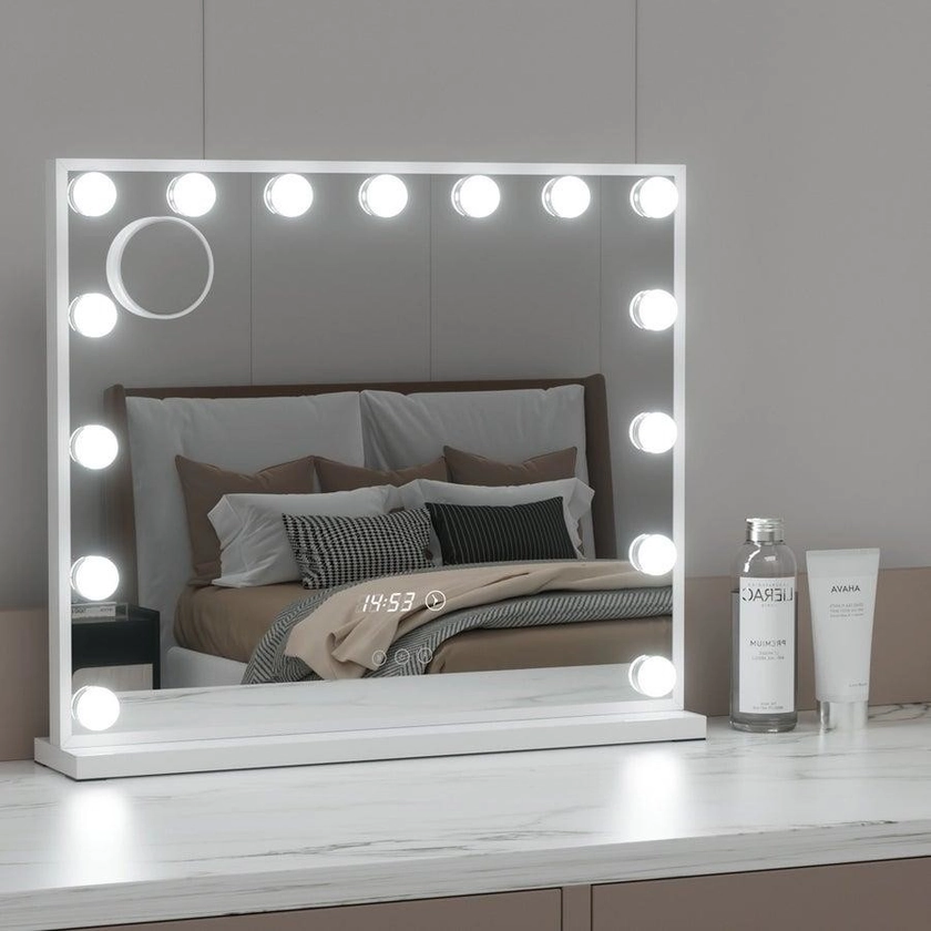 1X 60x52cm Embellir Mirror with Light Hollywood Vanity Makeup Mirrors