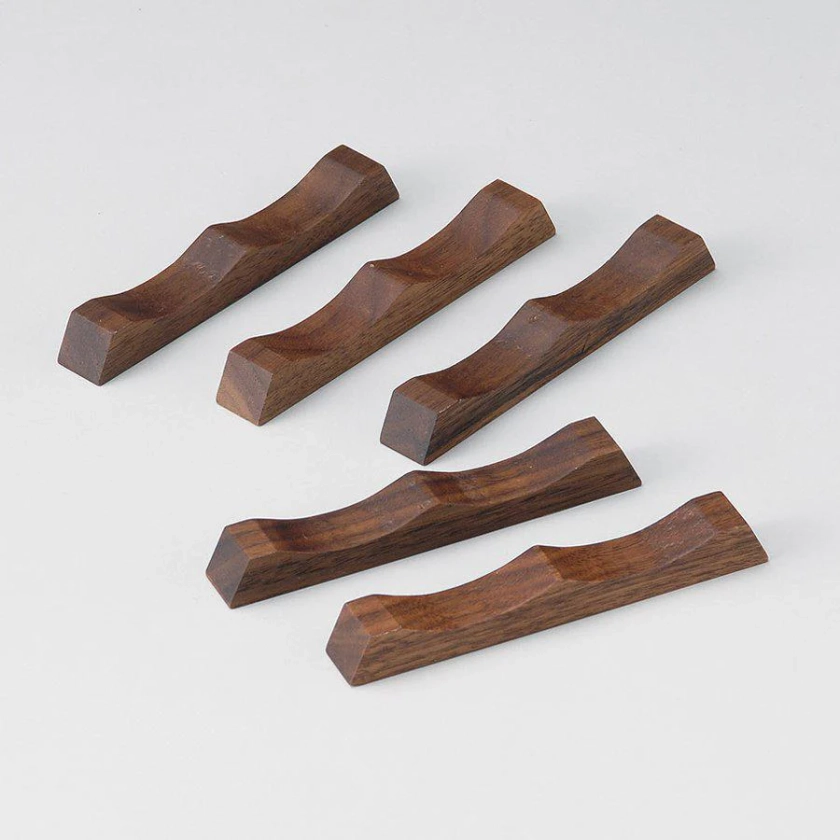 Isuke Walnut Cutlery Rest Wooden Chopsticks Rest (Set of 5)