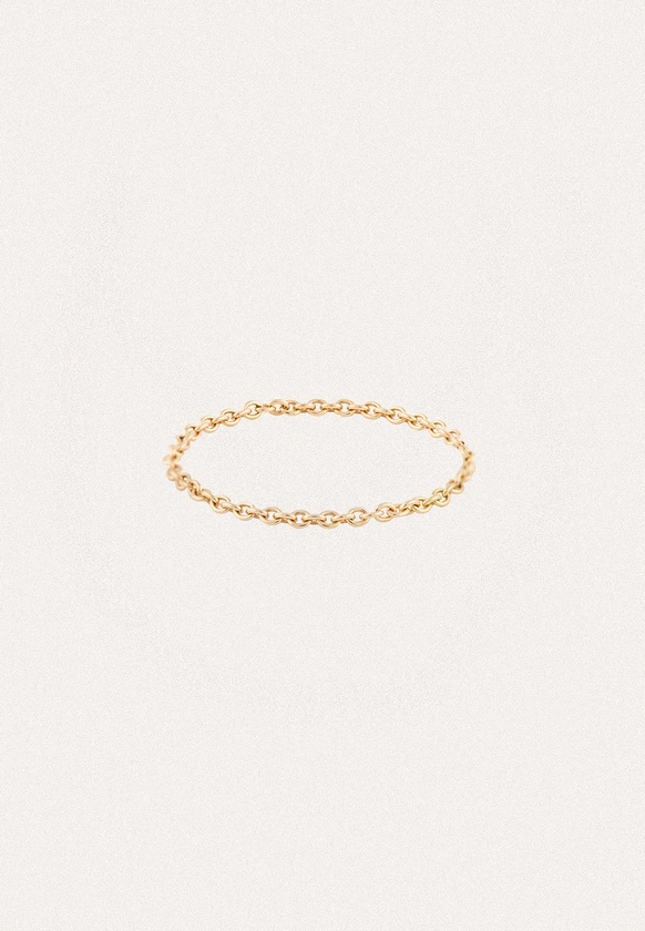 SOLID GOLD MINI CHAIN RING