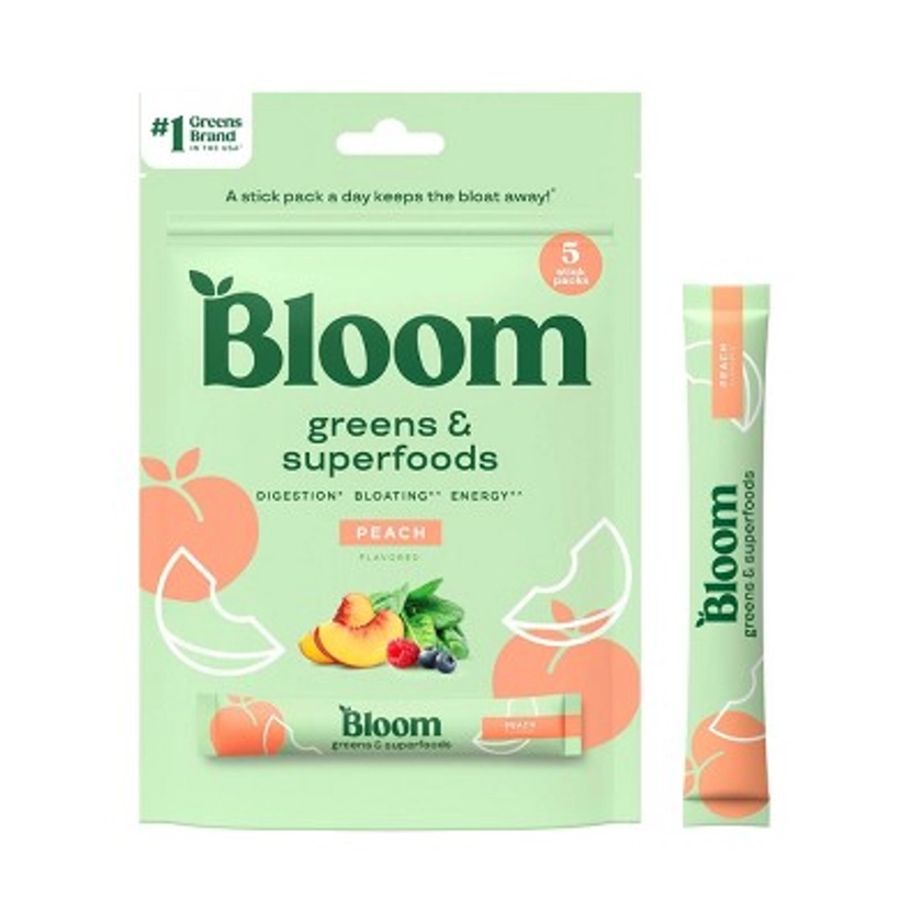 BLOOM NUTRITION Greens and Superfoods Powder - Peach - 5ct