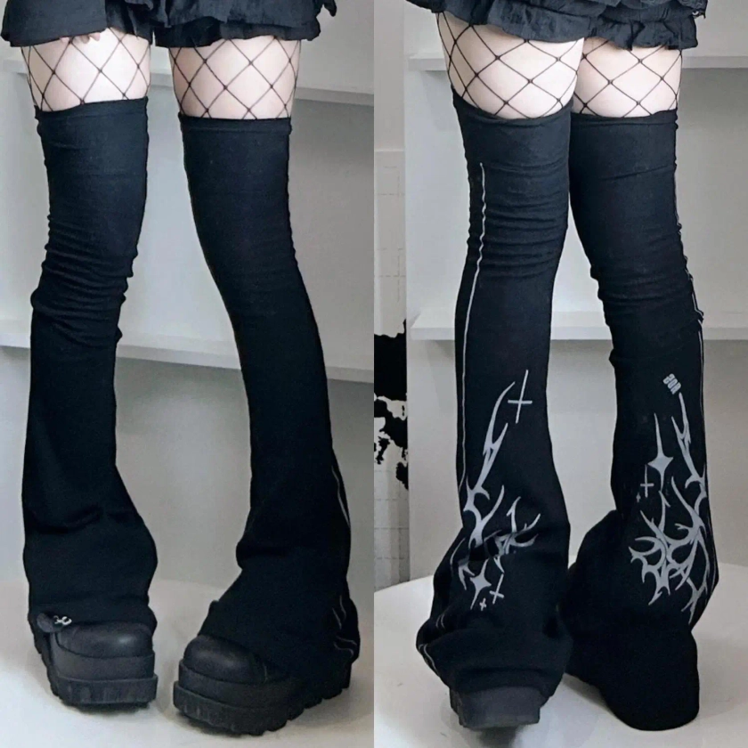 Calcetines largos elásticos hasta la rodilla para niña, medias acampanadas por encima de la rodilla, algodón, Subcultural japonés, primavera y verano - AliExpress