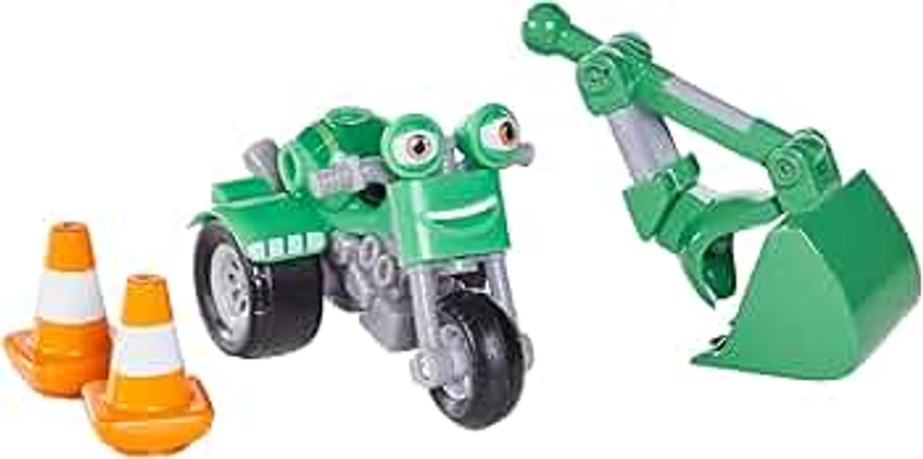 Ricky Zoom DJ Rumbler Toy Motorcycle with Bucket Arm Accessory, Multi