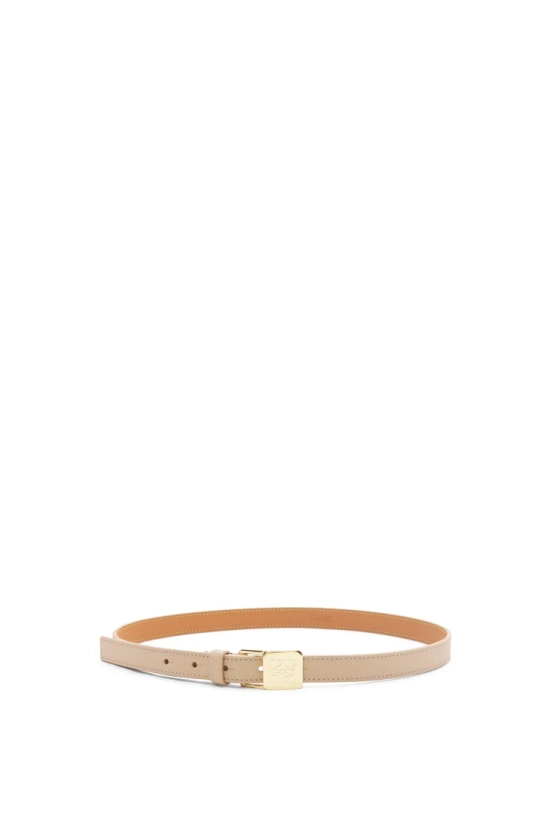 Amazona padlock belt in smooth calfskin Dusty Beige/Gold - LOEWE