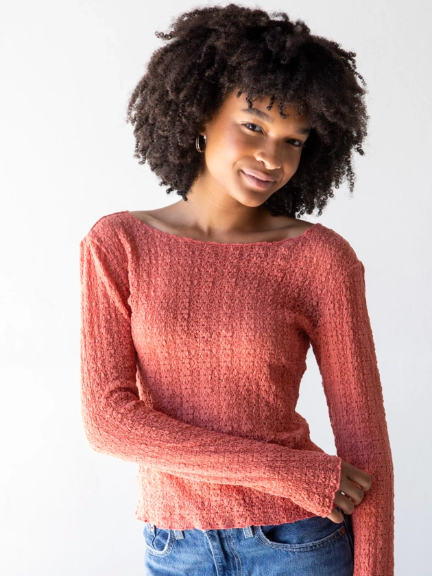 Lace Layering Top - Coral