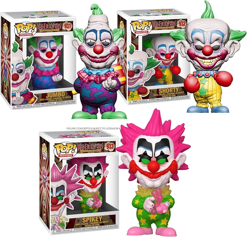 Funko Pop! Killer Klowns from Outer Space Collectors Ensemble de figurines jumbo, shorty, Spikey