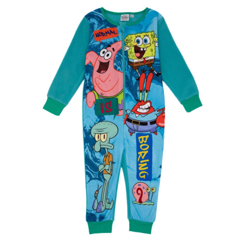 (7-8 Years) SpongeBob SquarePants Onesie (Boys Blue) on OnBuy