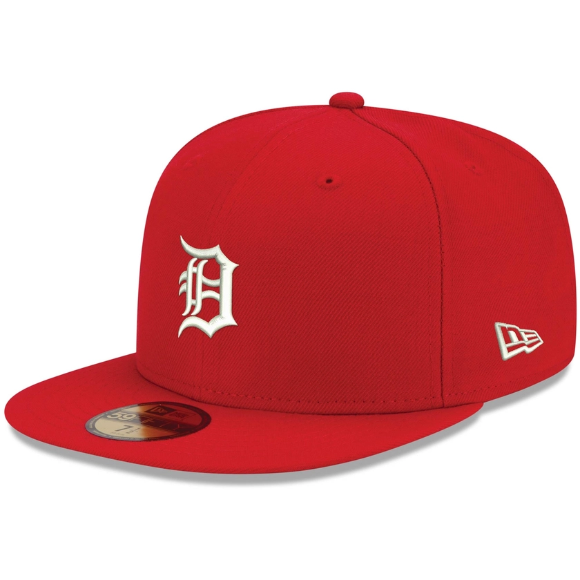 Men's Detroit Tigers New Era Red White Logo 59FIFTY Fitted Hat