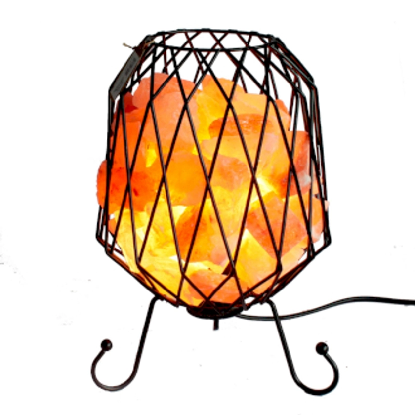 Wholesale Mesh Salt Rock Brazier Lamp, Cable, Bulb, Pink Salt - AWGifts Europe - Giftware and Aromatherapy Supplier