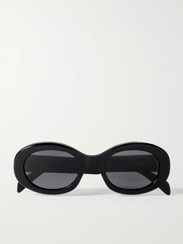 CELINE EYEWEAR Triomphe oval-frame acetate sunglasses