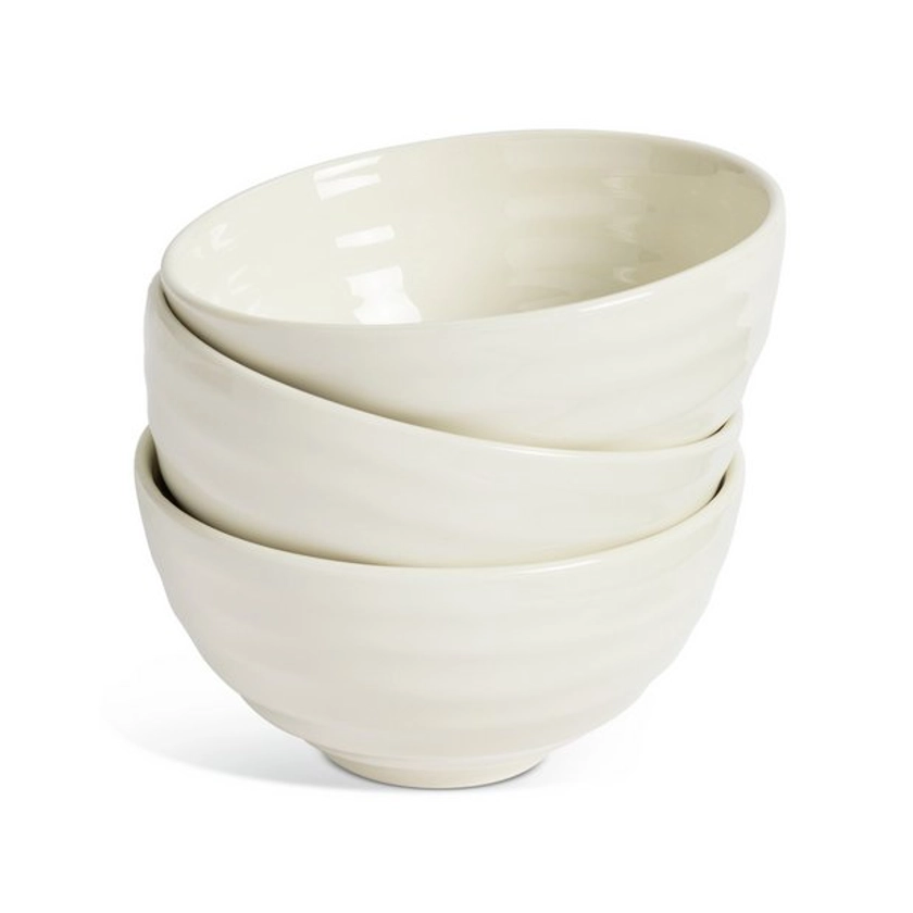 Buy Habitat Ripple 3 Piece Stoneware Nibble Bowls - Cream | Serving bowls and platters | Habitat