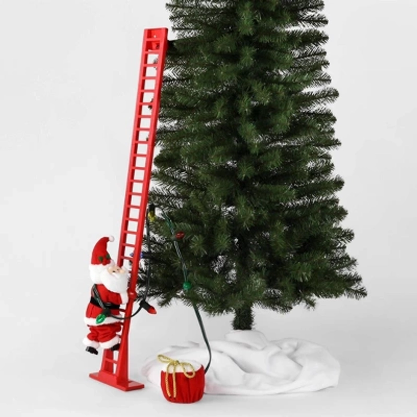 Large Climbing Santa Decorative Christmas Figurine Red - Wondershop™: Animated, Musical, Indoor Display