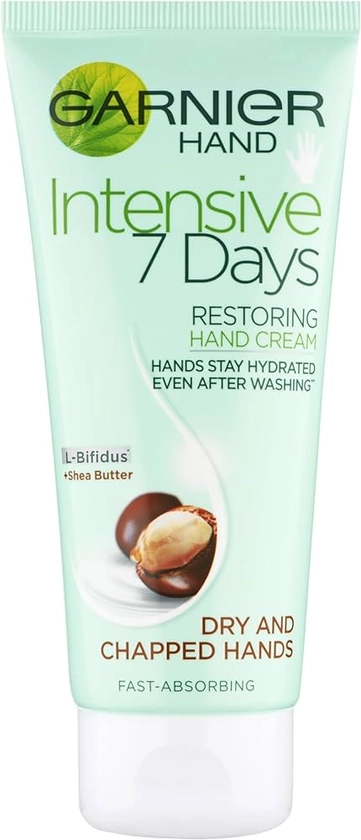 Garnier Intensive 7 Days Shea Butter & Probiotic Extract Hand Cream 100ml, Ultra Hydrating & Repairing, For Very Dry Chapped Hands, Fast Absorbing & Non Greasy